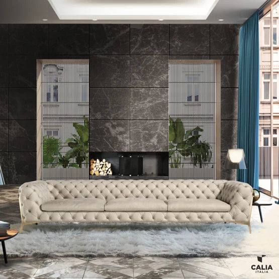 The neutral foundation of a cream sofa provides the perfect canvas