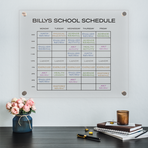 Personalized Acrylic Class Schedule Planner