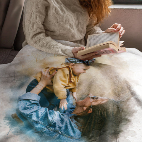 Watercolor Portrait Blanket