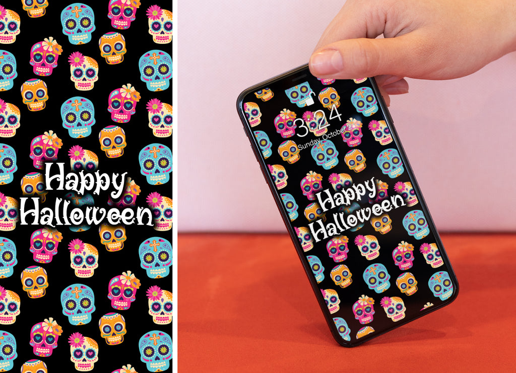 13 Free and Cute Halloween Wallpapers - Sugar Skulls