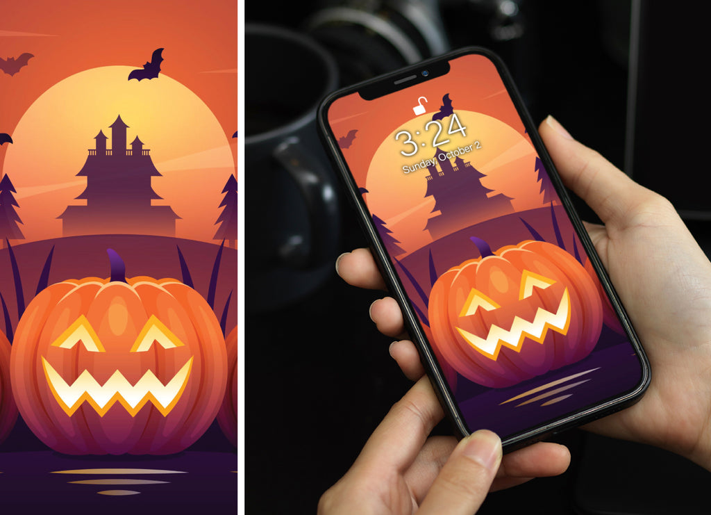 13 Free and Cute Halloween Wallpapers - Haunted House Jack-O-Lantern