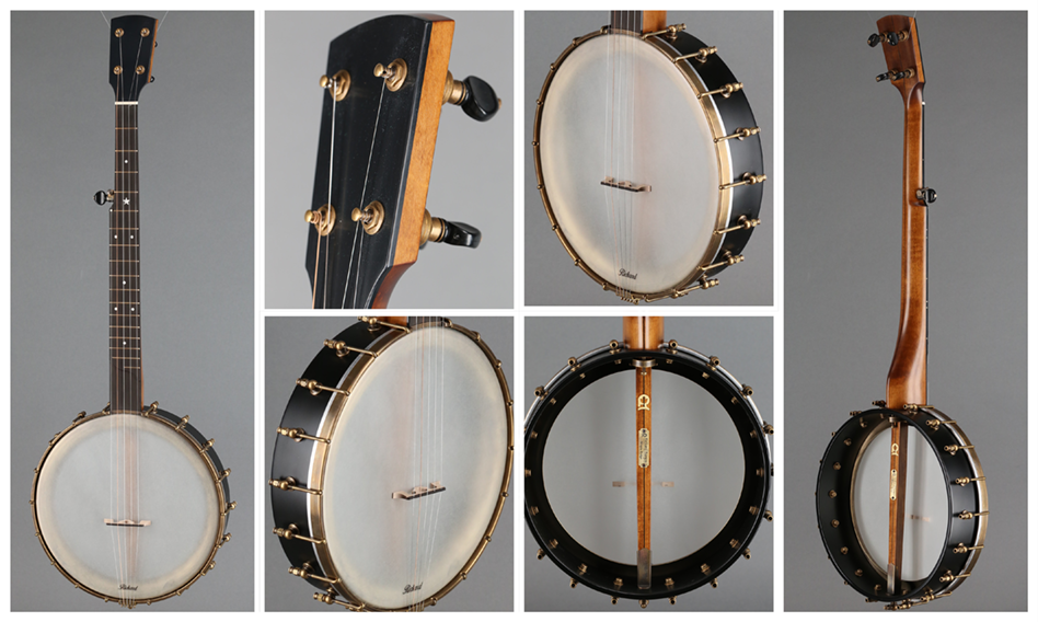 Rickard Maple Ridge 12" Banjo, Antiqued brass hardware 