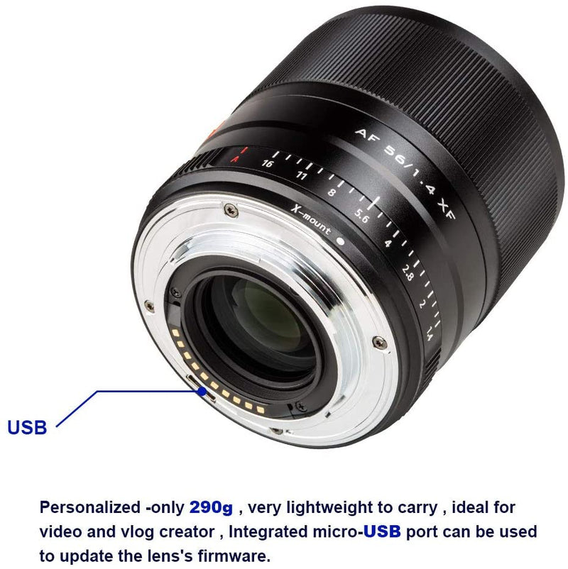 Viltrox 56mm F1.4 STM 大口径 レンズ Fujifilm Xマウント ポート