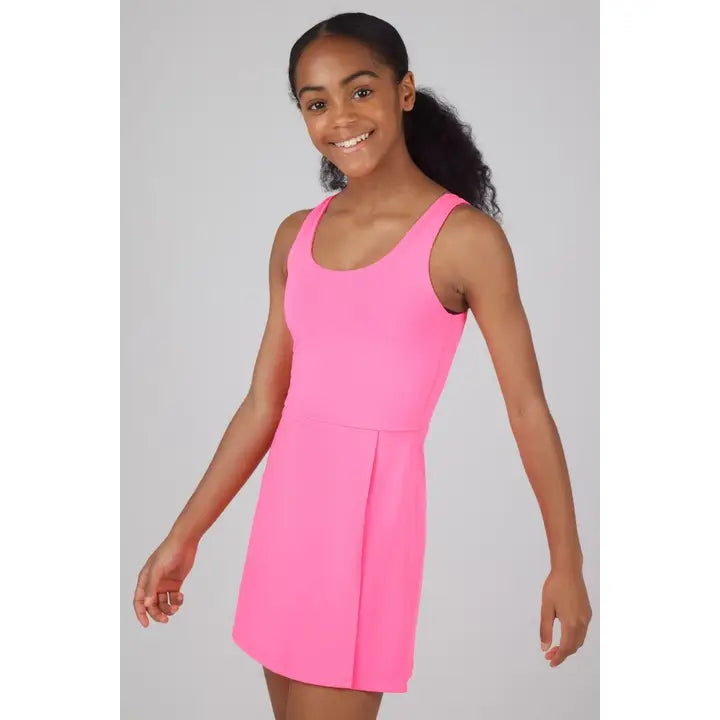 Youth Athletic Active Tennis Dress with Inner Shorts / Sugar Plum
