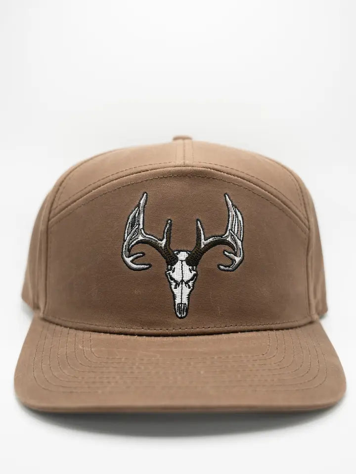 Skull Mount Waxed Canvas 7 Panel Hat