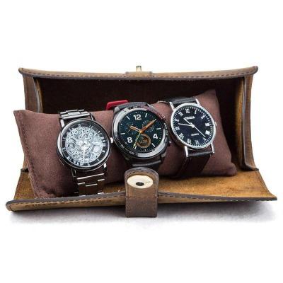 Étui de voyage en cuir pour 3 montres de collection. - Philantologie