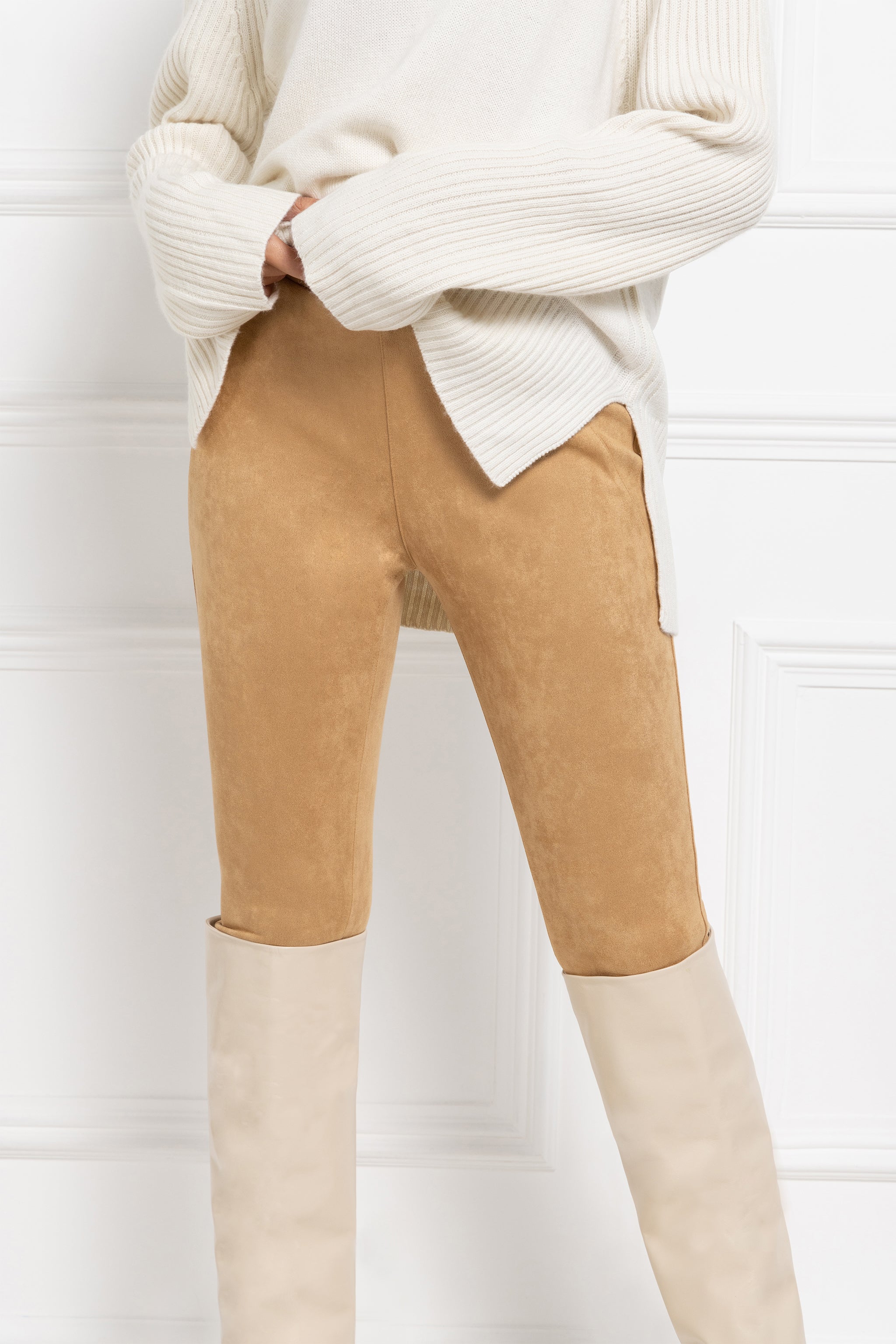 Knitted Cuff Hem Trouser (Chantilly)