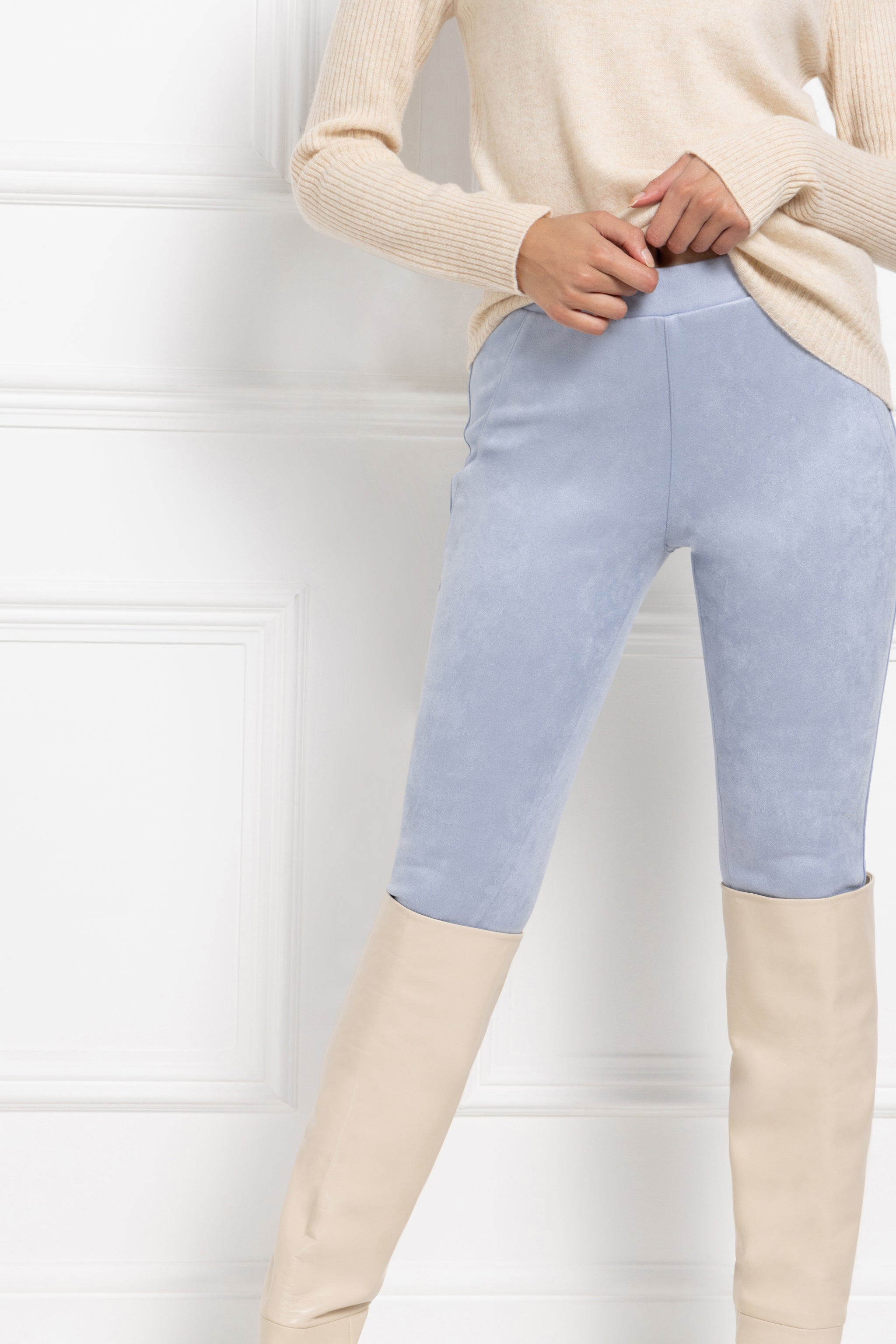 Faux Suede Leggings (Slate)