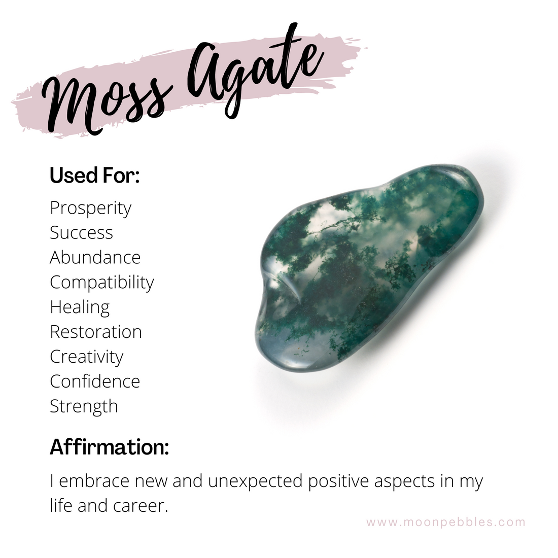 Healing Properties of Moss Agate Moon Pebbles