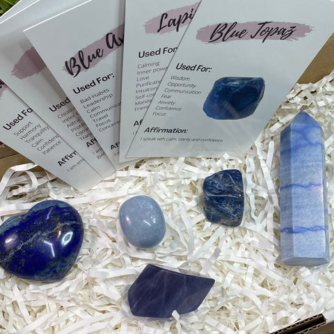 Healing crystals for the throat chakra | Crystal Subscription Box Australia | Moon Pebbles