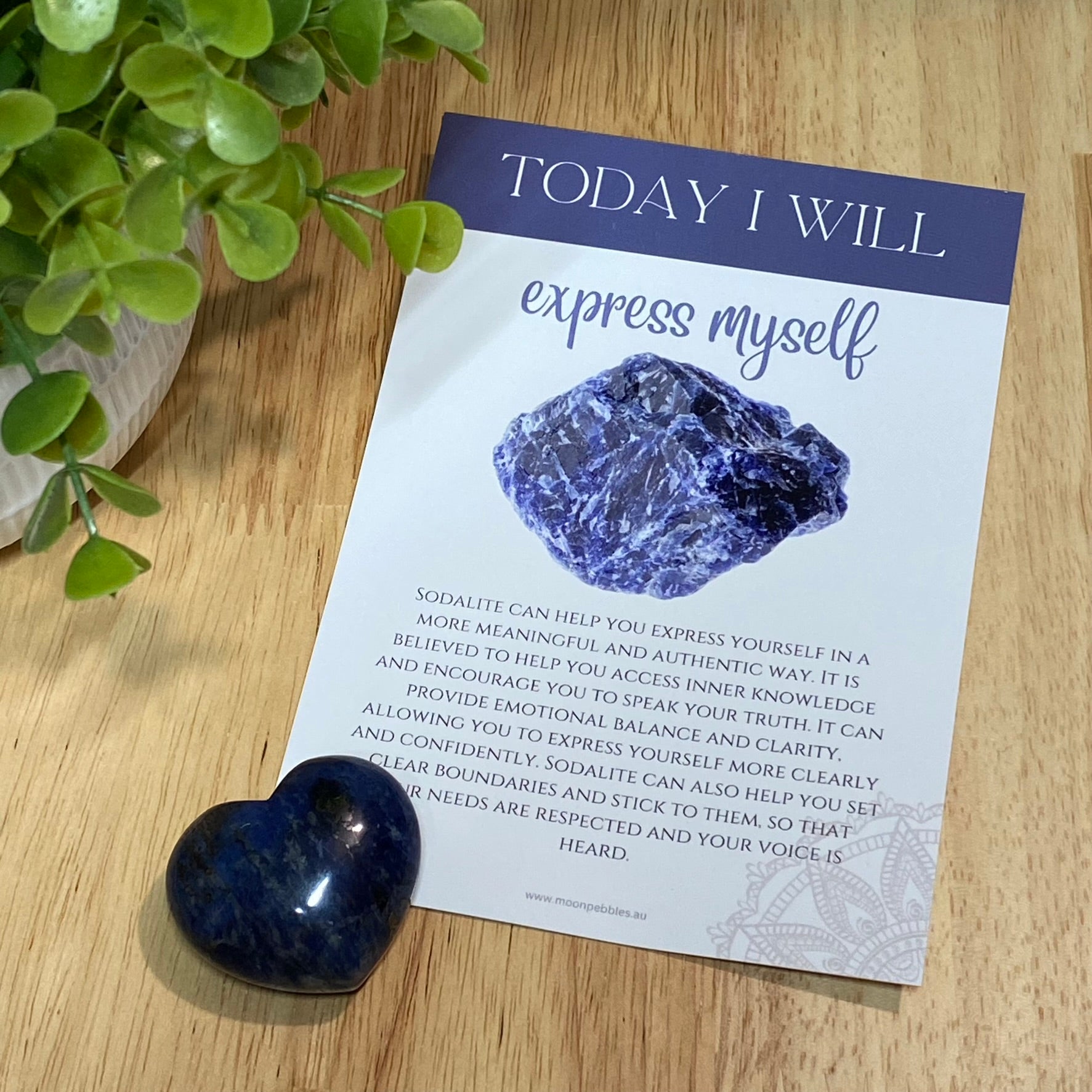 Affirmation Crystal Card - Express Yourself – Moon Pebbles