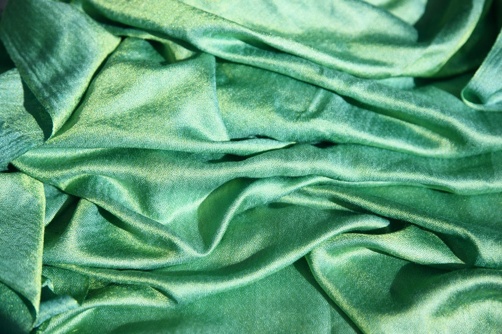 green silk fabric