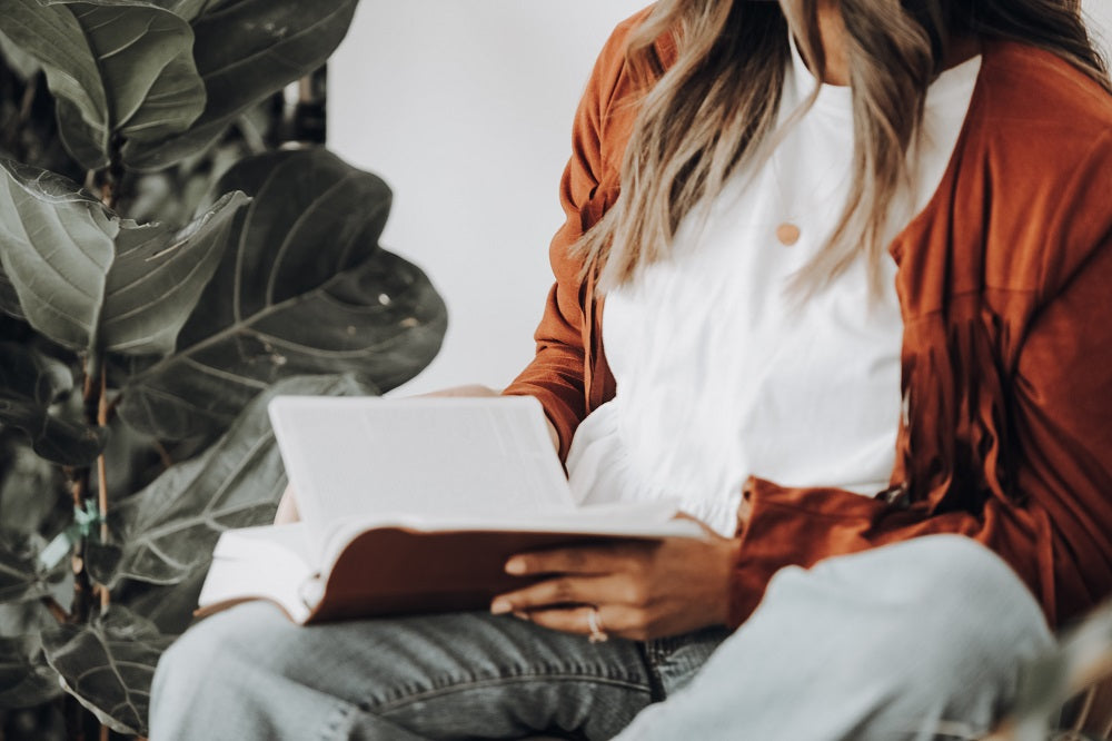 woman reading a novel,