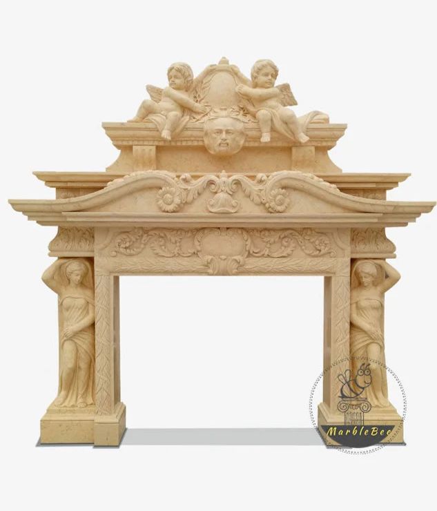 Double fireplace mantel