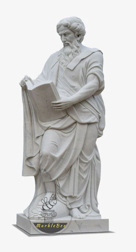 Statue en marbre d'érudit grec grandeur nature