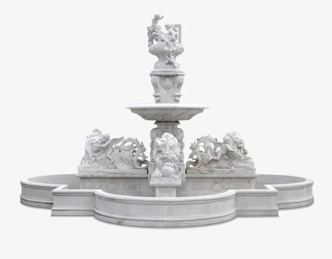 Driveway Marble Fountain with Statues