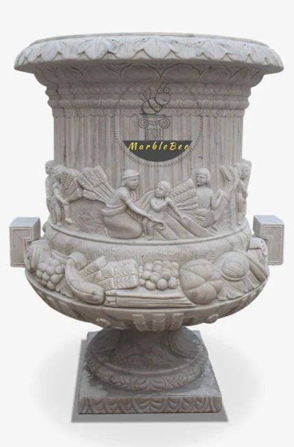 Vase de jardin en marbre