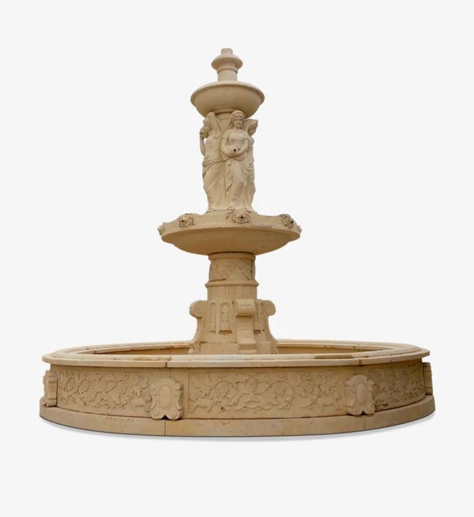 Two tier marble fountain