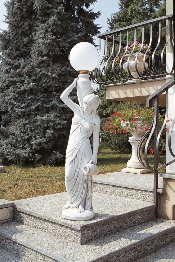 White Stone Lady Pole