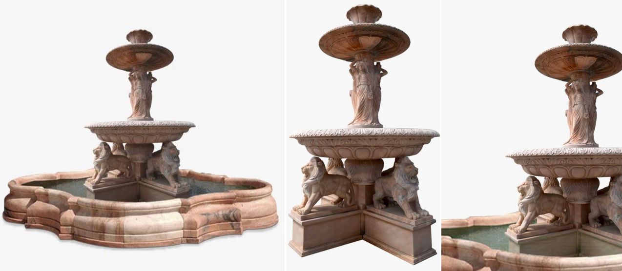 tiered fountains natural stone