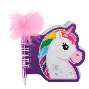 3.5" Unicorn Notebook w/ Feather Pen - Ana Banana
