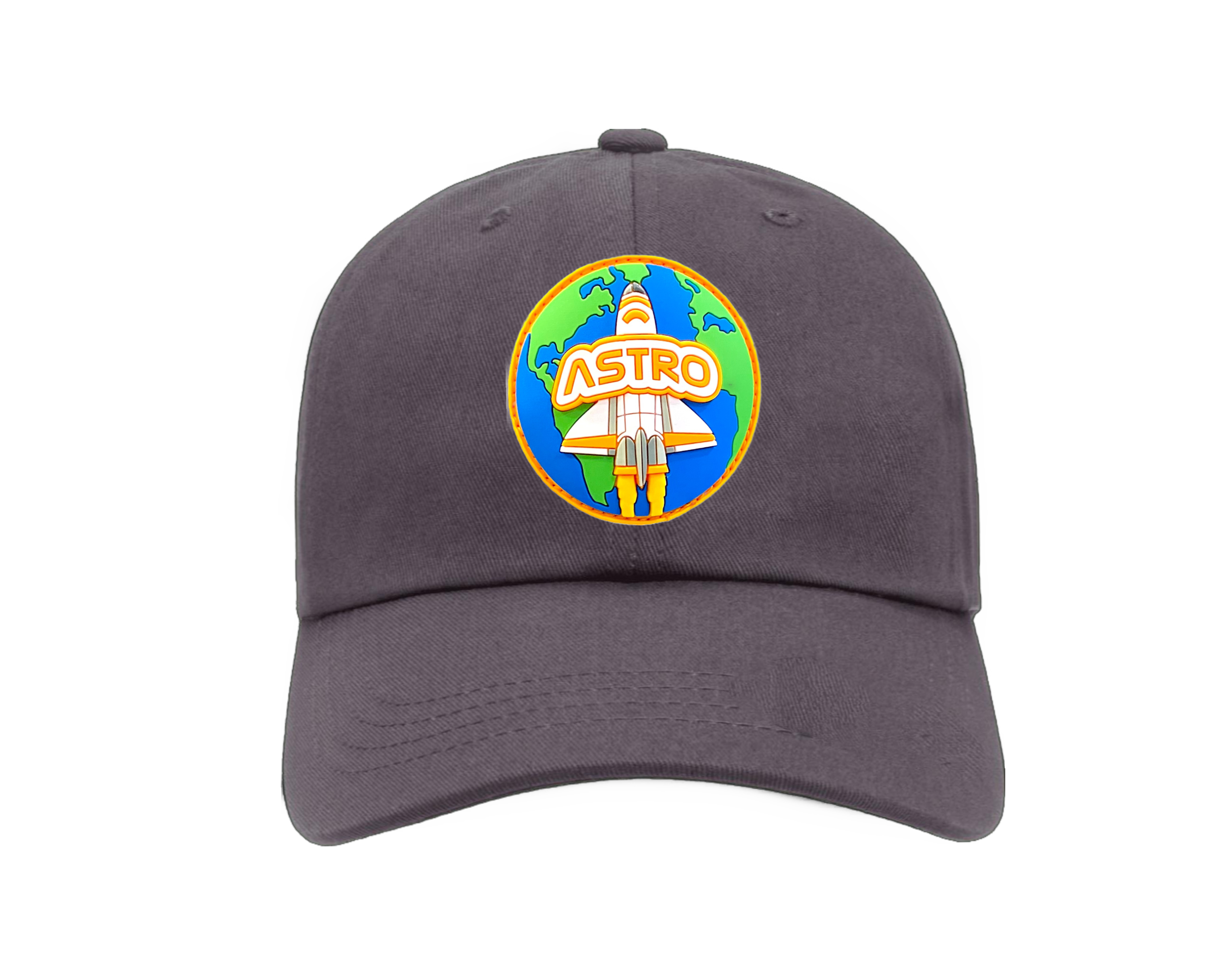 ASTRO Dad Hat Charcoal Gray - Orange PVC Hat