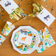 Load image into Gallery viewer, Aqua Frenchie Striped Large Plates
