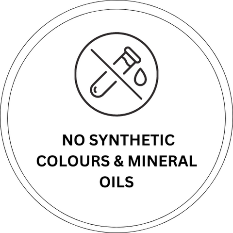 No synthetic colours and mineral oils