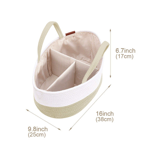 Cotton Diaper Caddy Organizer | Cotton Bin for Nursery | DECOMOMO