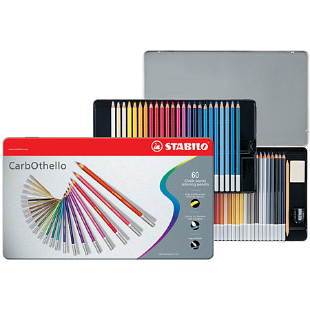 Creioane colorate Stabilo CarbOthello, 60 culori / set, cutie metalica