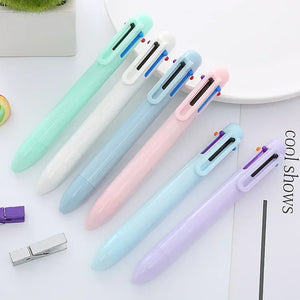 0.5mm Creative Macaron 6 Color Ball Point Pen Solid Color Pen Students Multicolor Oil Pen Girl Heart Color Notebook - East Supplier Platform