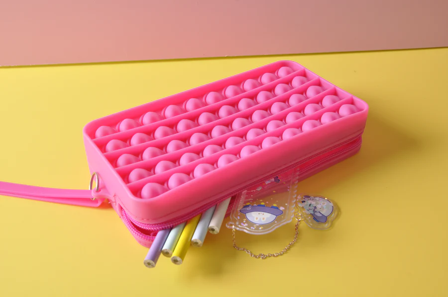 Silicon Bubble Pop It Fidget Toy Pencil Case