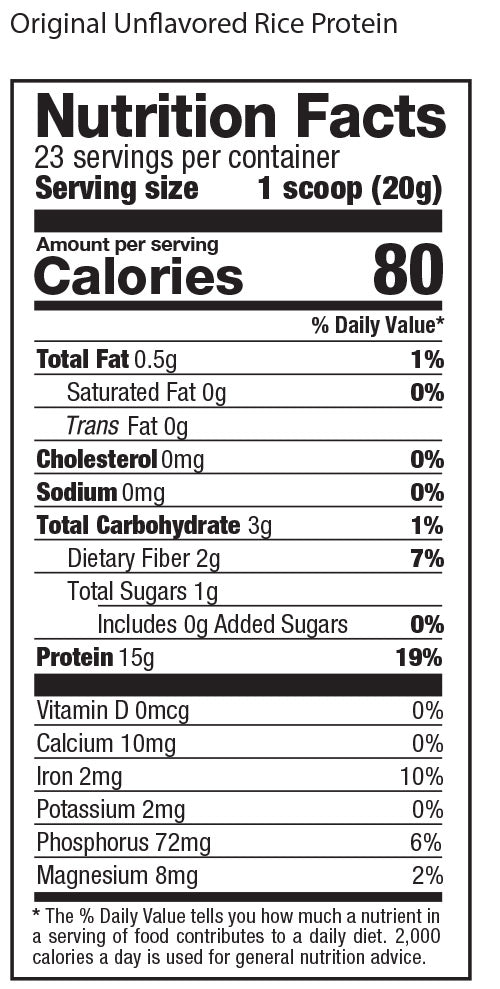 Unflavored Rice Nutrition Facts