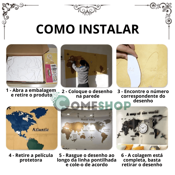 Como instalar seu mapa mundi 3d da comeshop