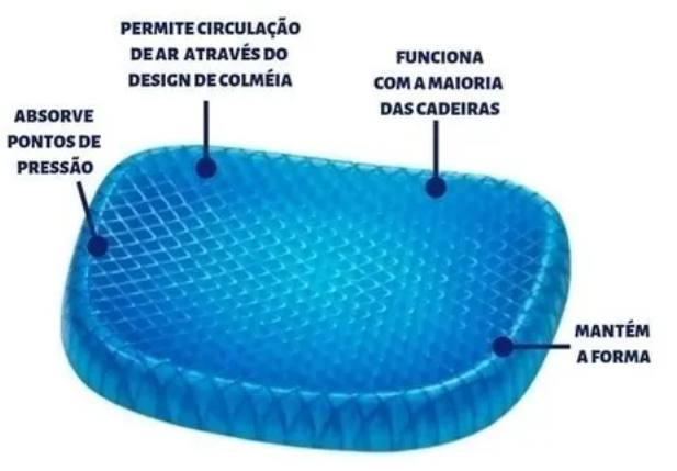 Almofada Assento de Gel de Silicone Ortopédico