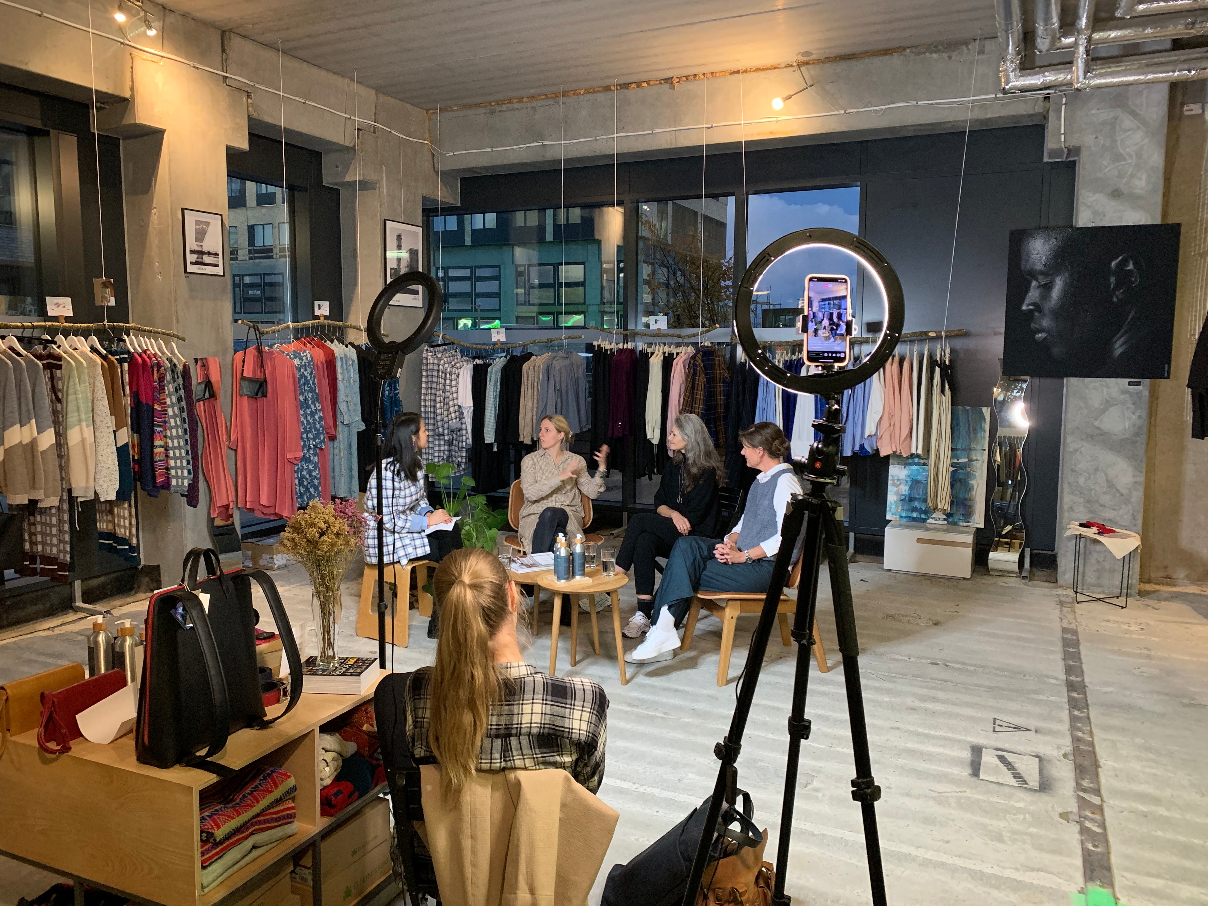 Interview setup with sustainable brands' women founders