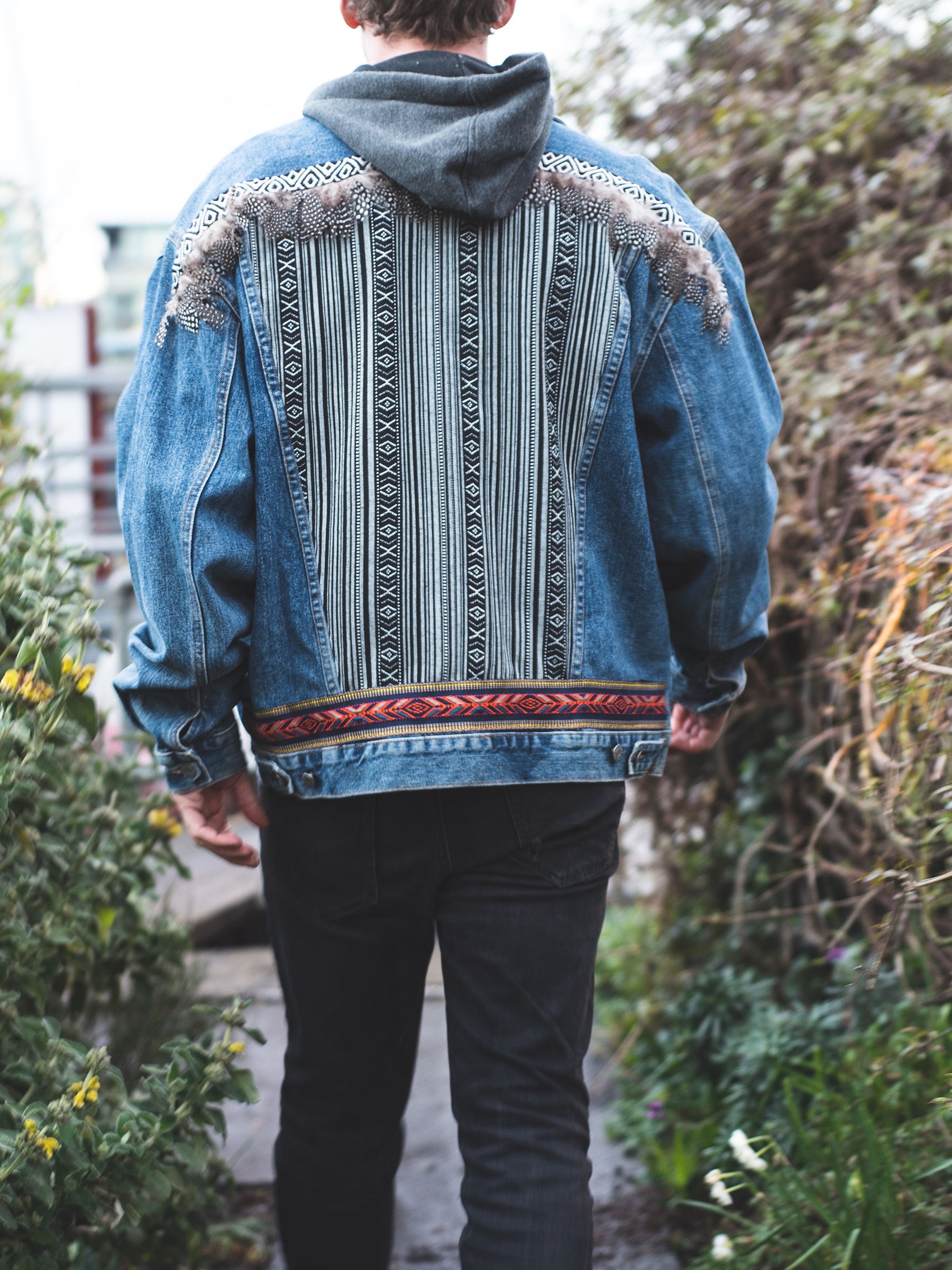 unisex upcycled denim jacket