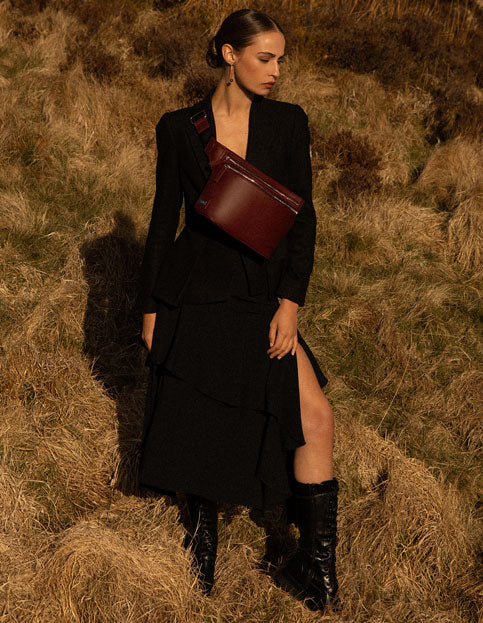 Gallery Reclaimed Sling Bag - Burgundy - Aoife