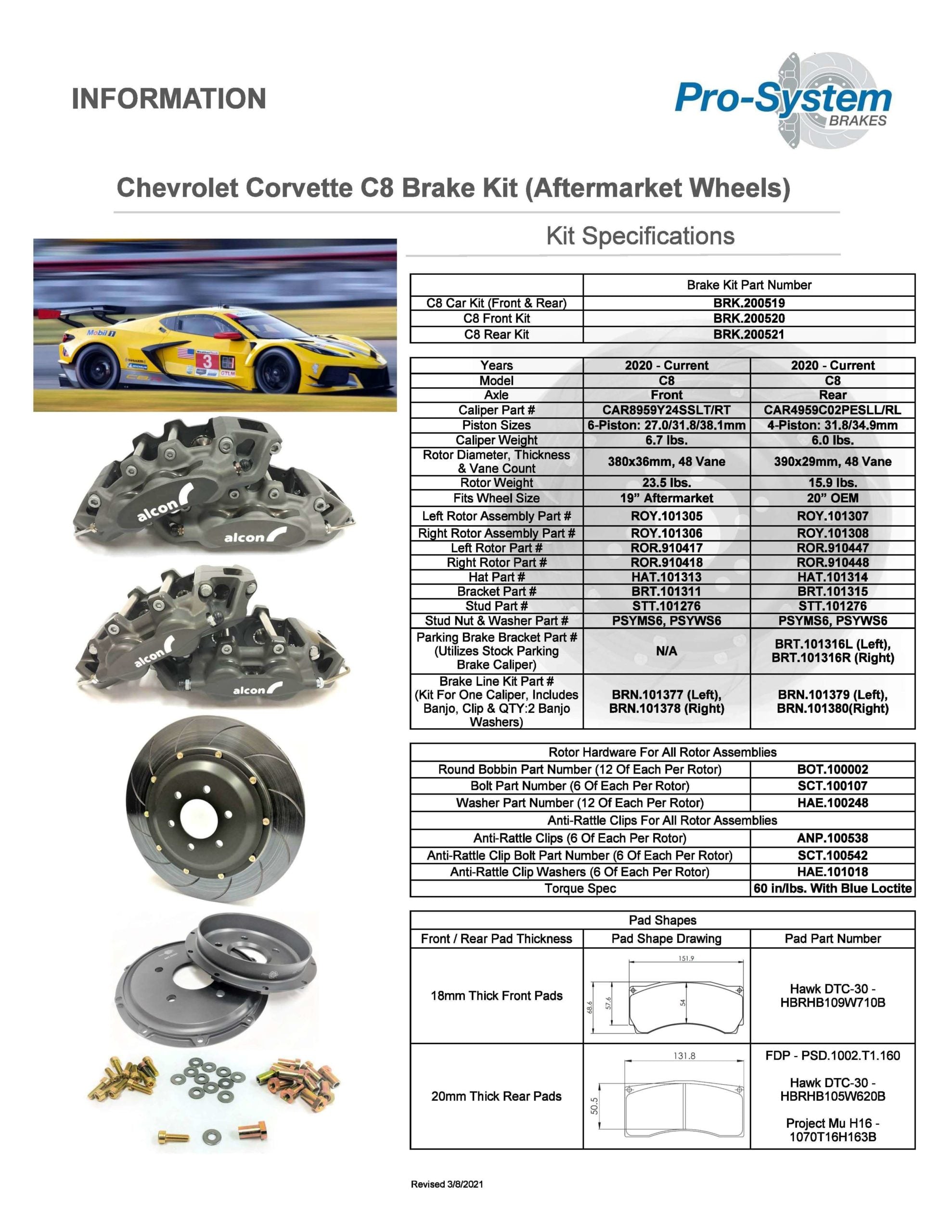 Performance Data Sheets