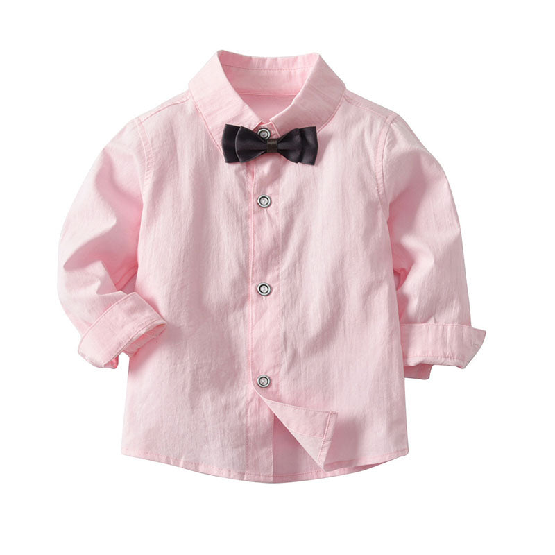 LZH® Boys Autumn Four-piece Long-sleeved Shirt Vest Trousers Gentleman Bow Tie Gentleman Suit - LZH Fashion Kids