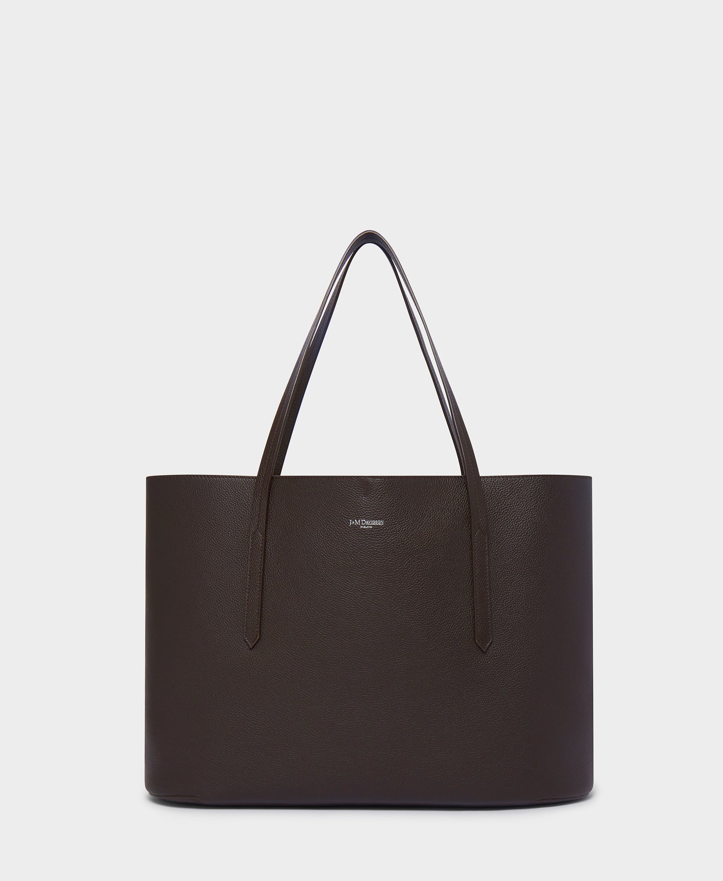 East West large leather tote