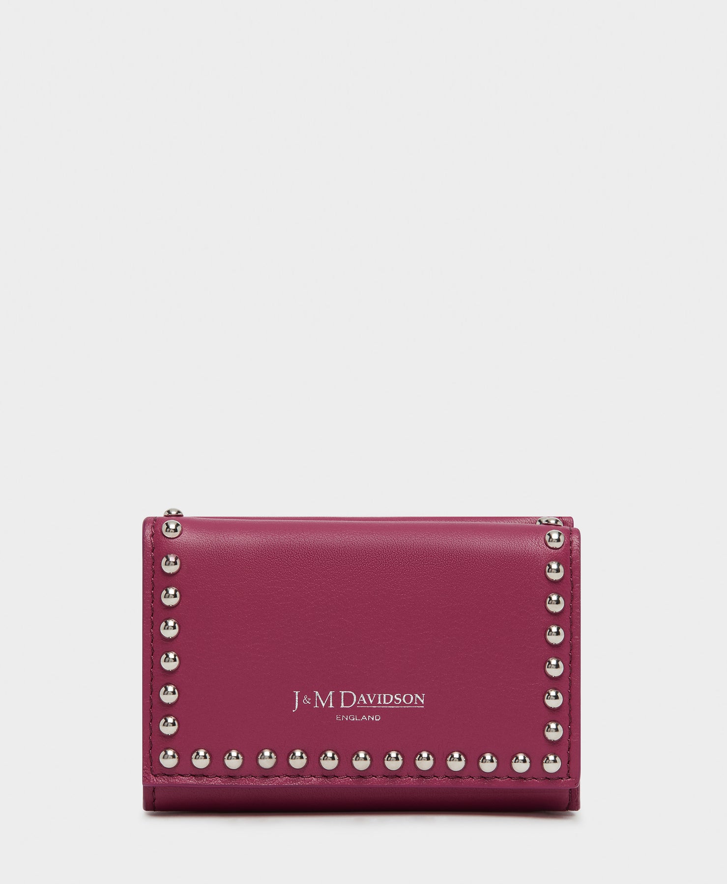 Designer Crimson Fold Wallet with Studs | J&M Davidson