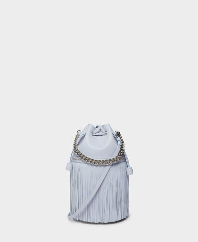 Designer Ice Blue Mini Fringe Carnival With Studs Bag | J&M