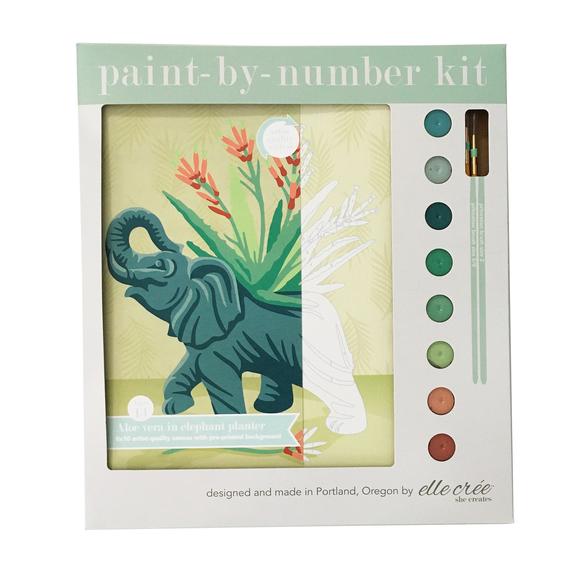 elle crée Paint-by-Number Kit - Aloe Vera in Elephant Planter