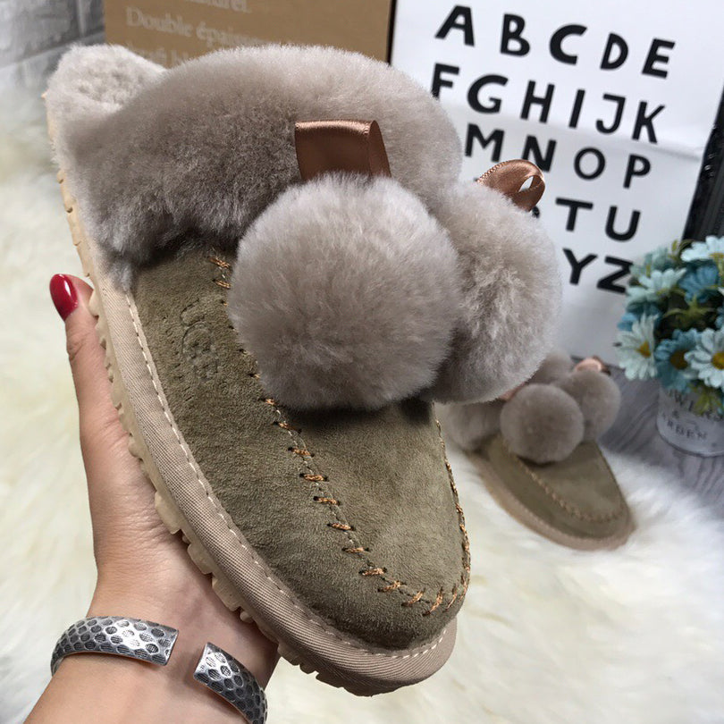 UGG Fashion Men's and Women's Plush Shoes Sandals Baotou