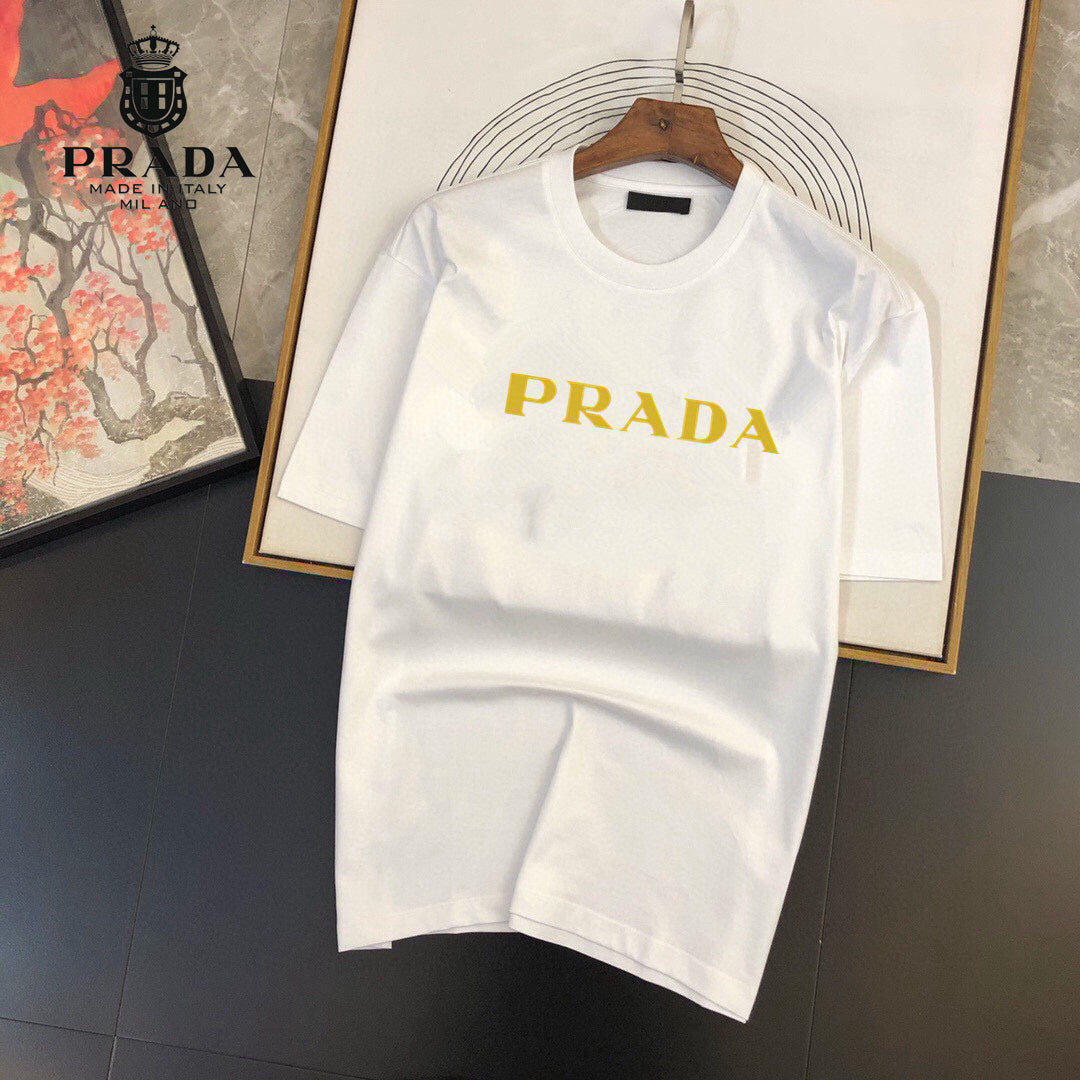 Prada simple letter print round neck short-sleeved T-shirt