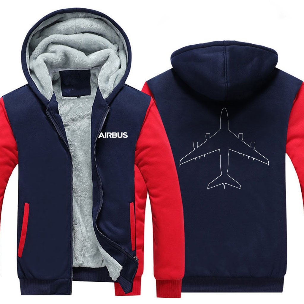 AIRBUS A380 DESIGNED ZIPPER SWEATERS - Red / S - Hoodies