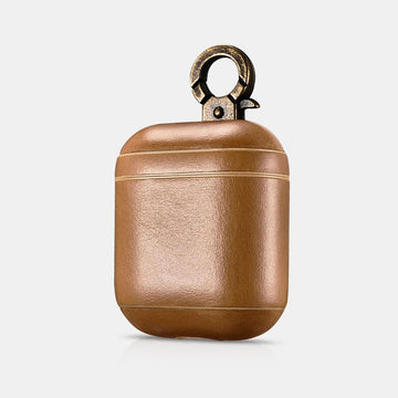 Tan Vintage Premium Leather AirPods Case - Handmade in the USA
