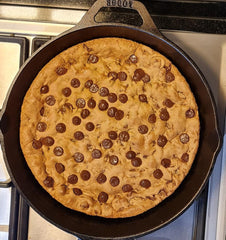 Giant Chocolate Chip Cooking in a pan