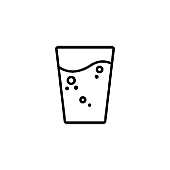 Ein Icon mit einem Glas Wasser, das den Tipp „Viel trinken“ symbolisiert.